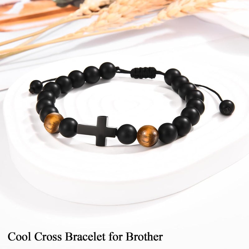 EFVISD Store Cross Bracelet Gifts for Boys Girls, Easter Basket Stuffers Baptism Communion Confirmation Birthday Christmas Valentines Graduation Gifts for Son Grandson Nephew Brother Daughter Granddaughter Niece - Image 2